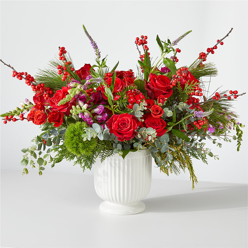 Big Red Bow Bouquet – Militaryflorist.com, Tontitown AR