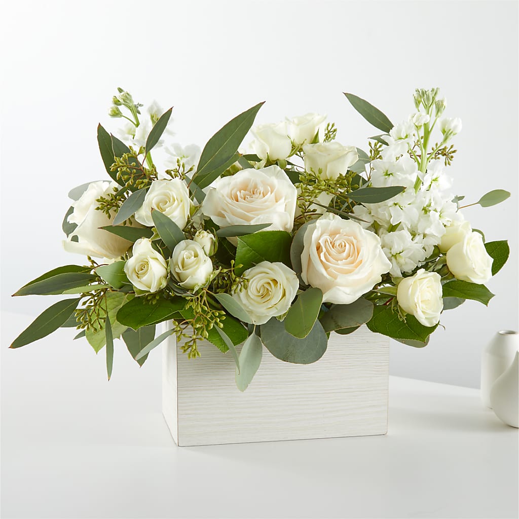 Fresh Linen Box Bouquet – Militaryflorist.com, Tontitown AR