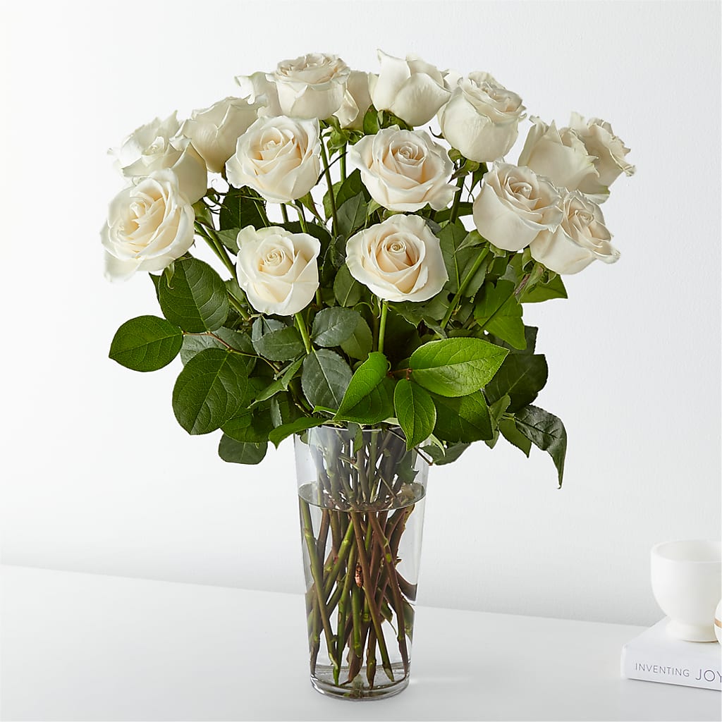Long Stem White Rose Bouquet – Militaryflorist.com, Tontitown AR