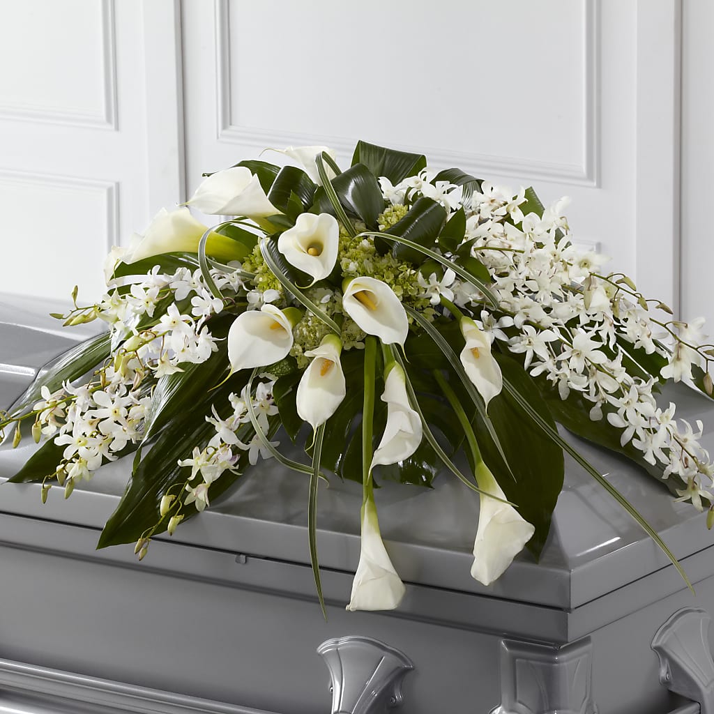 Angel Wings Casket Spray – Militaryflorist.com, Tontitown AR