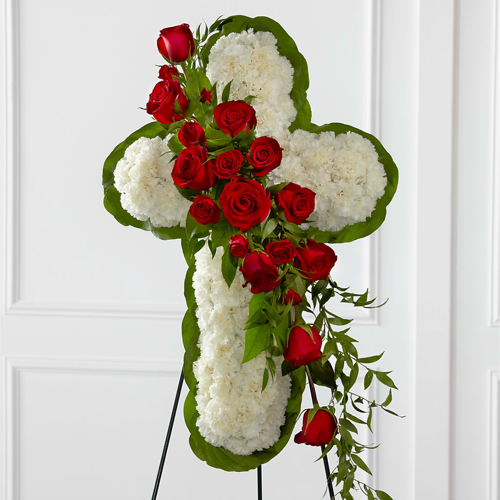 Floral Cross Easel – Militaryflorist.com, Tontitown AR