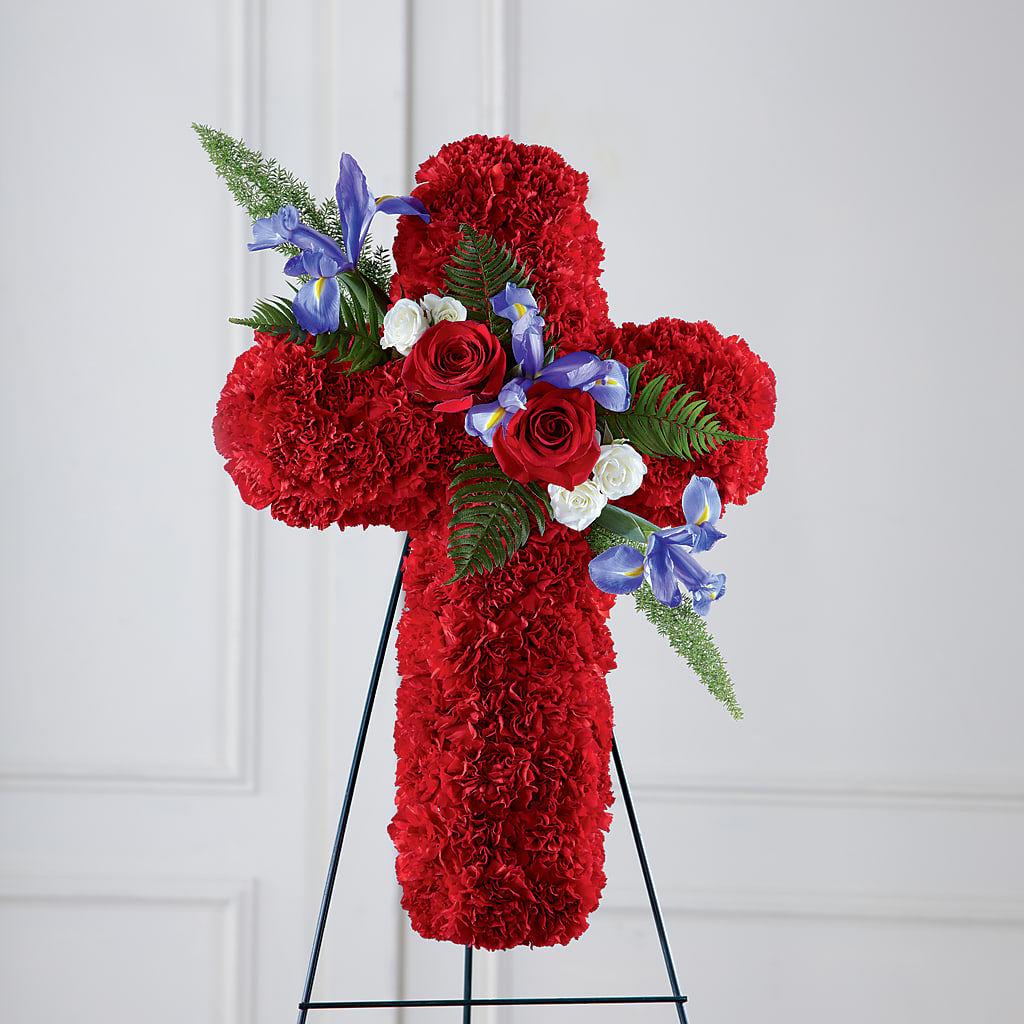 Faithful Hero Floral Cross – Militaryflorist.com, Tontitown AR