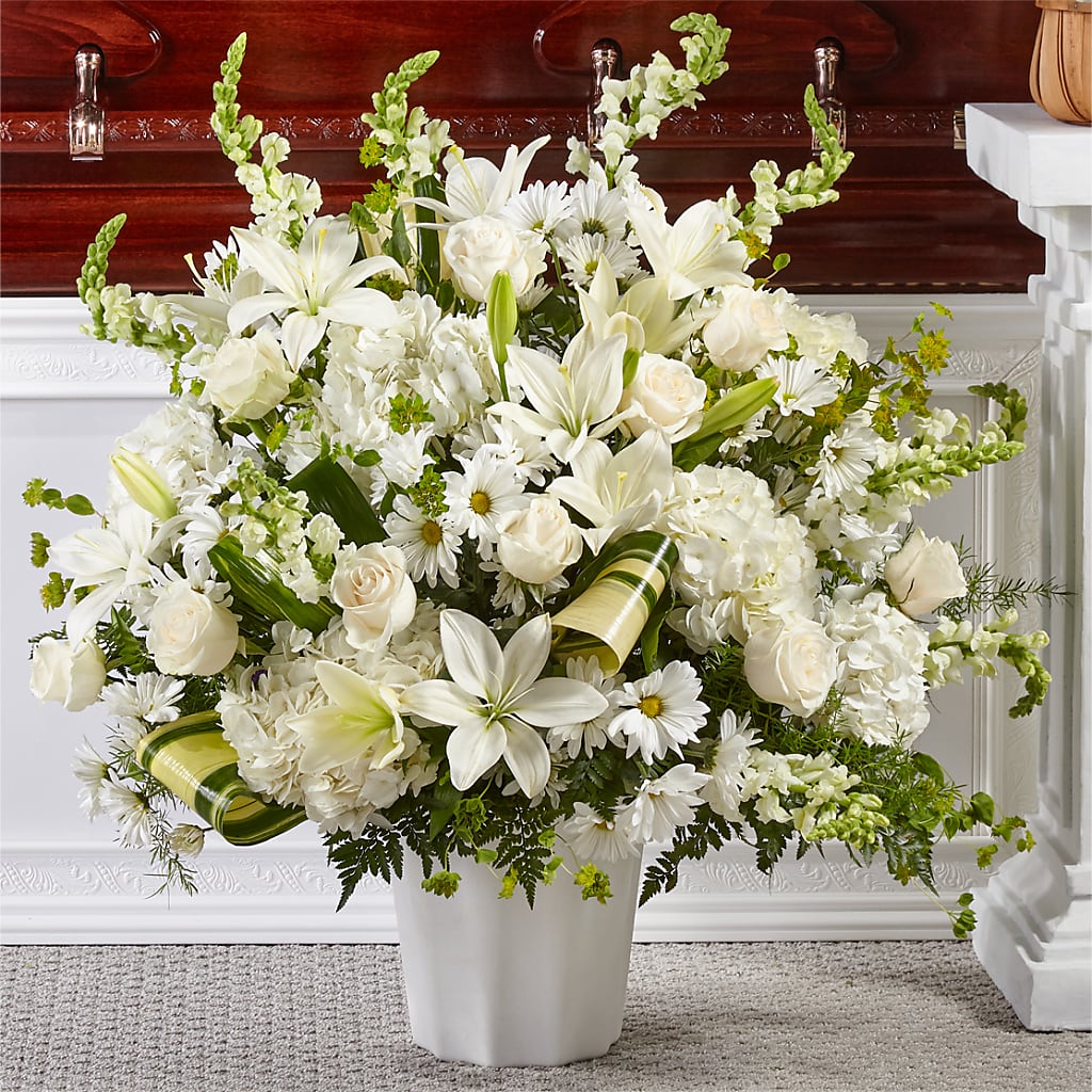 Thoughts of Tranquility Floor Basket – Militaryflorist.com, Tontitown AR