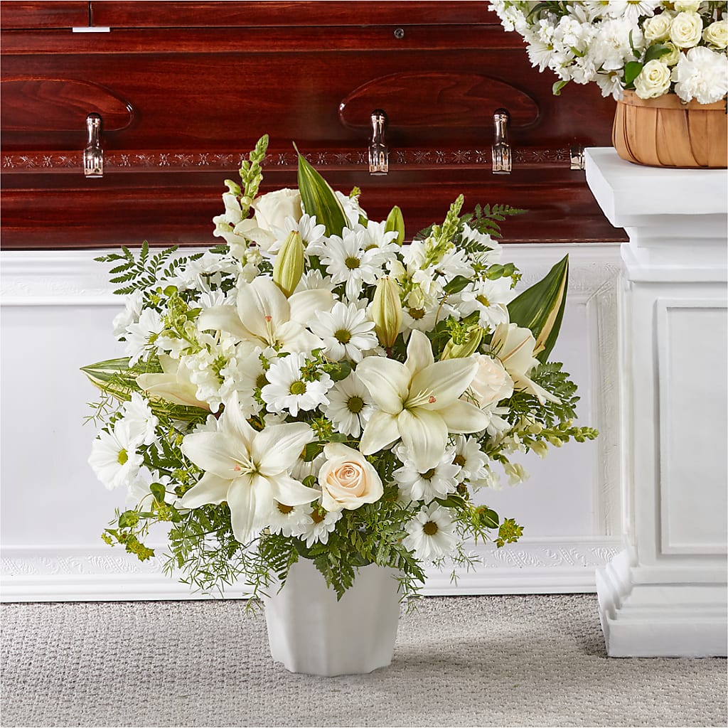 Thoughts of Tranquility Floor Basket – Militaryflorist.com, Tontitown AR