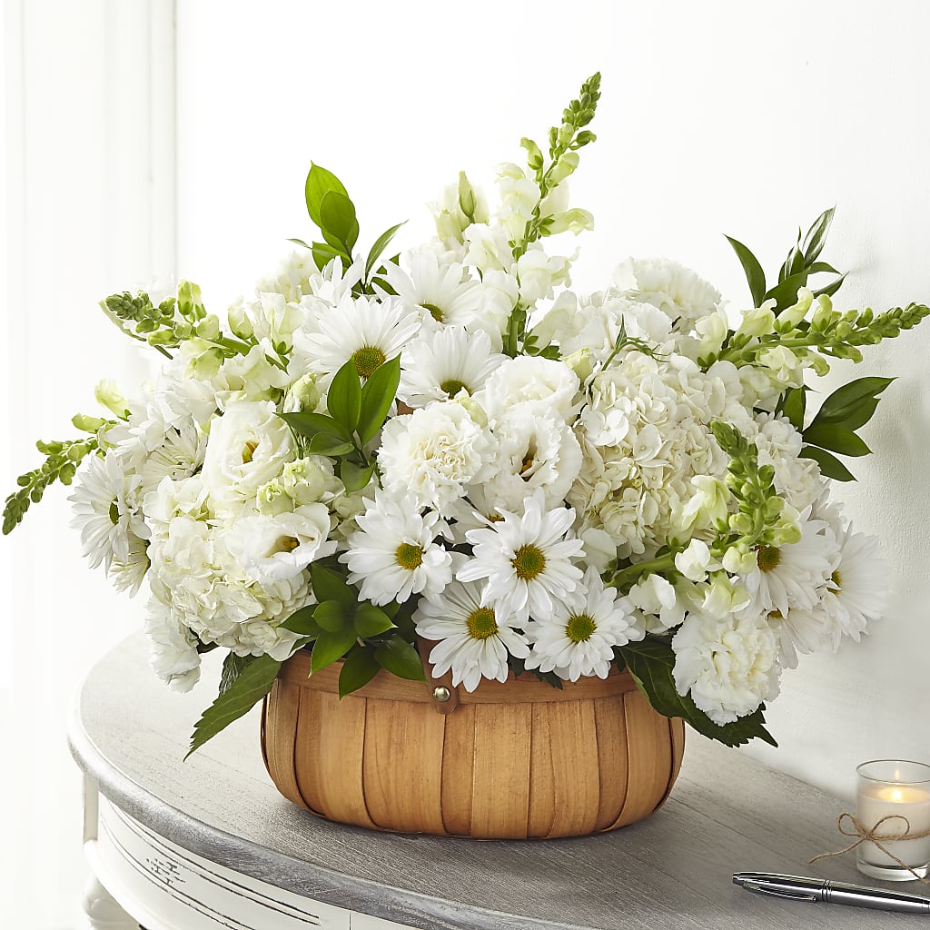 Pure Ivory Basket – Militaryflorist.com, Tontitown AR