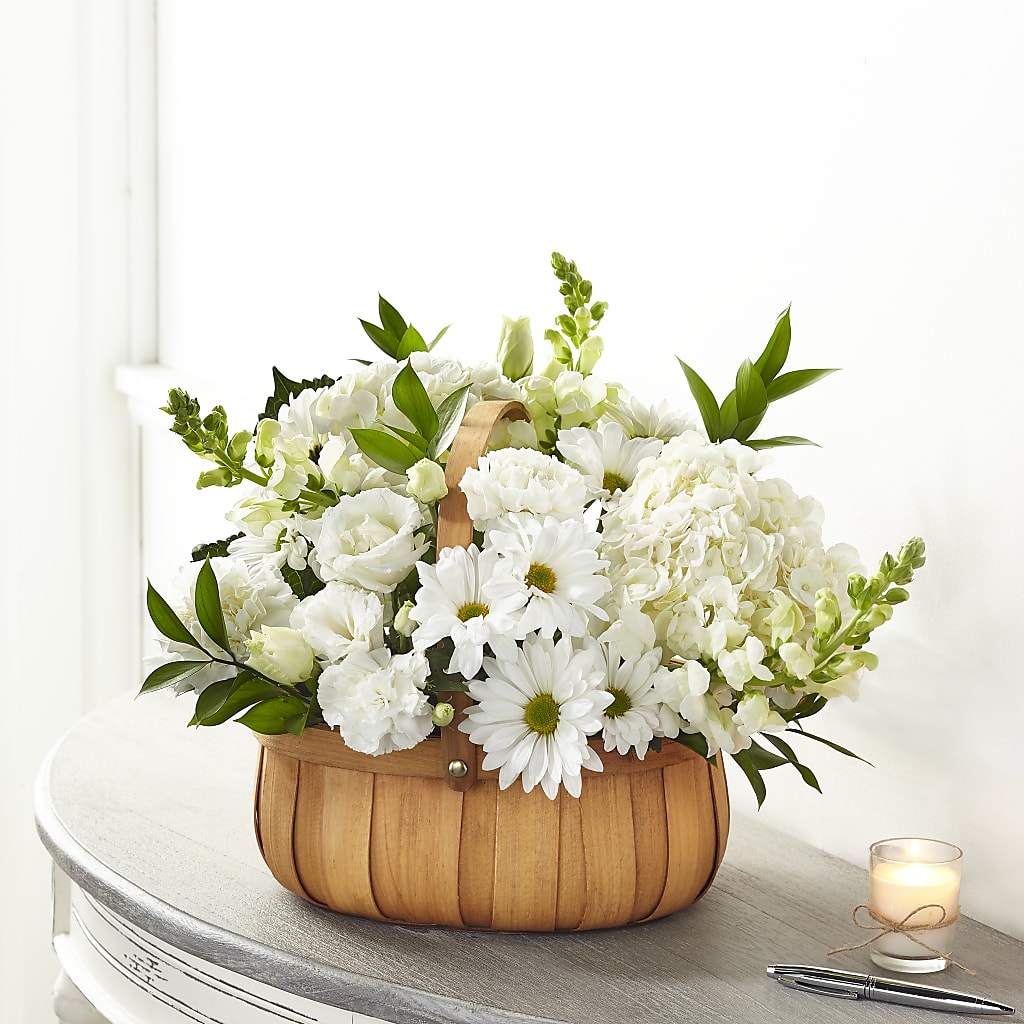 Pure Ivory Basket – Militaryflorist.com, Tontitown AR