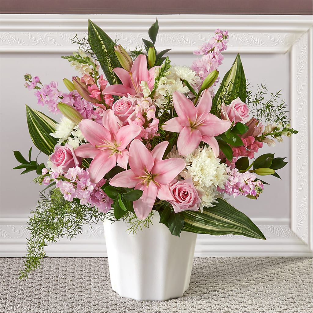 Simply Serene Floor Basket – Militaryflorist.com, Tontitown AR