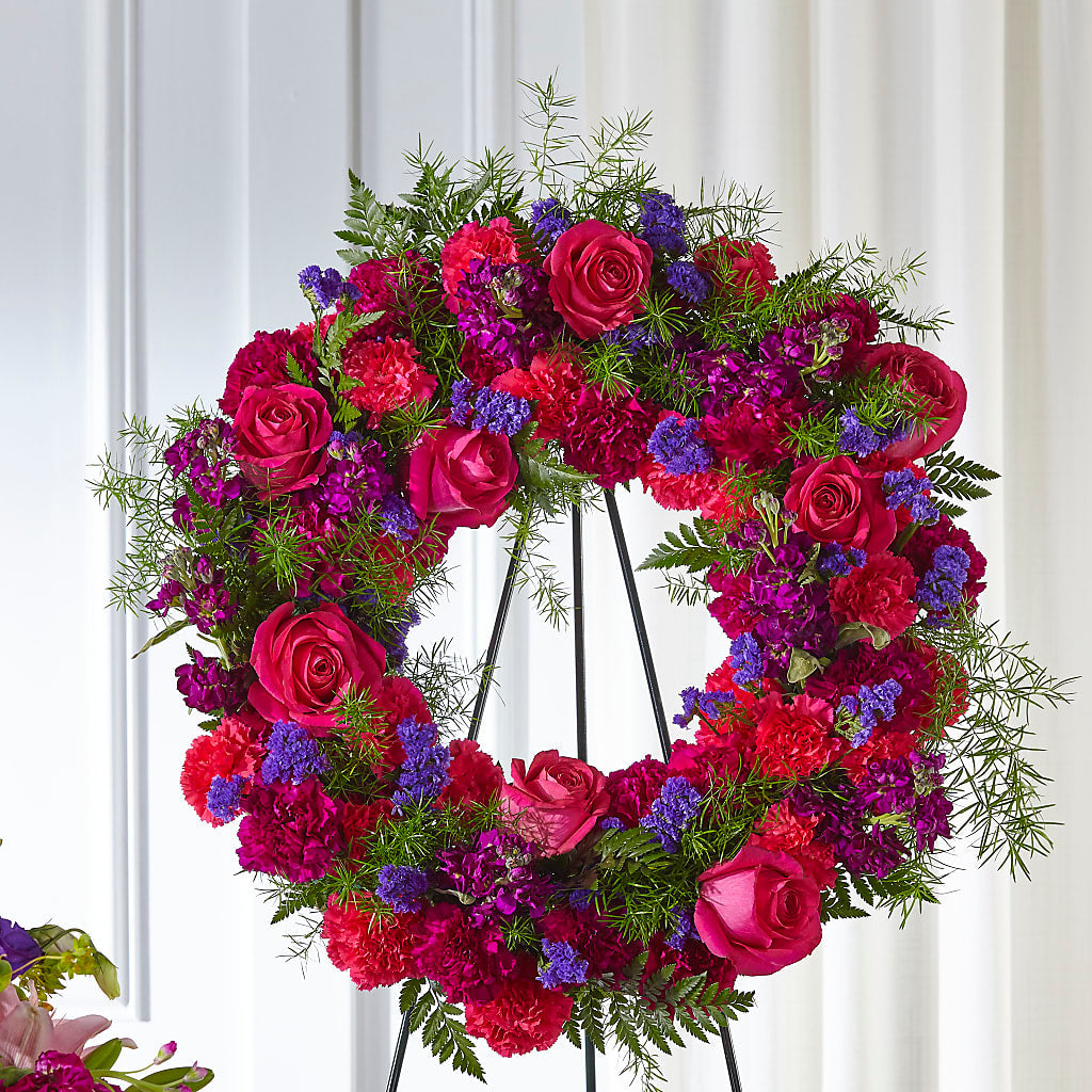 Calming Colors Wreath – Militaryflorist.com, Tontitown AR