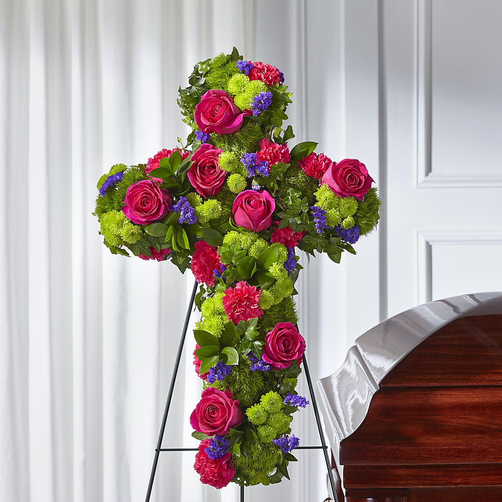 Tribute Rose Floral Cross – Militaryflorist.com, Tontitown AR