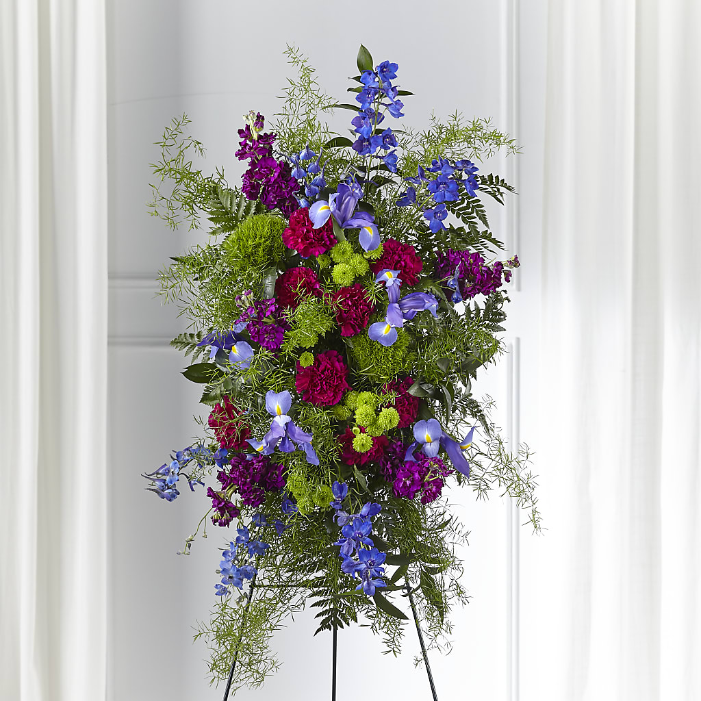 Heavenly Skies Standing Spray – Militaryflorist.com, Tontitown AR
