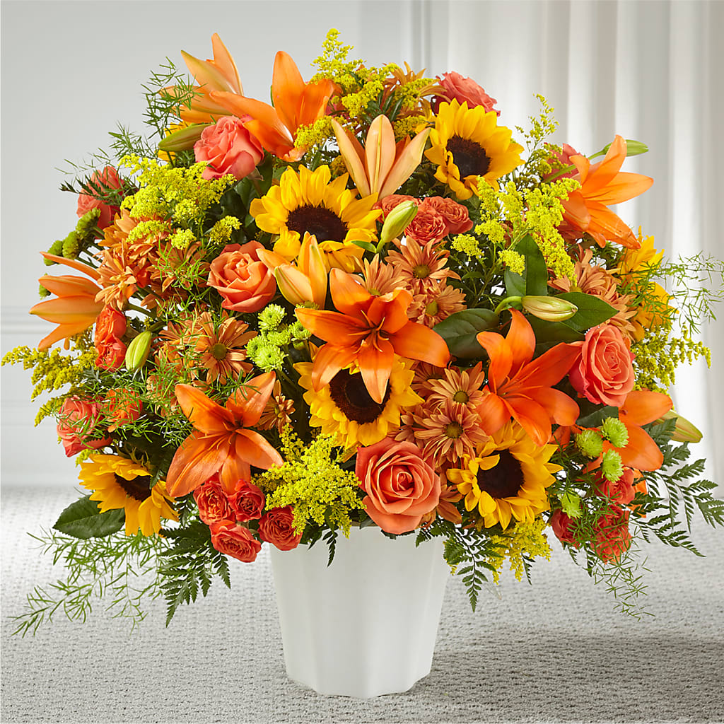 Harvest Thoughts Floor Basket – Militaryflorist.com, Tontitown AR