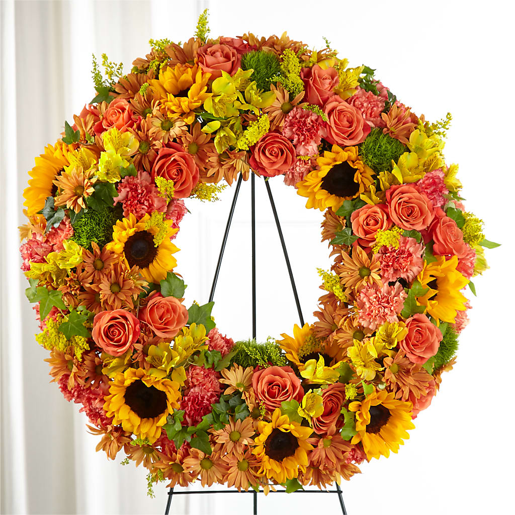 Autumnal Memories Wreath (Standard) – Militaryflorist.com, Tontitown AR