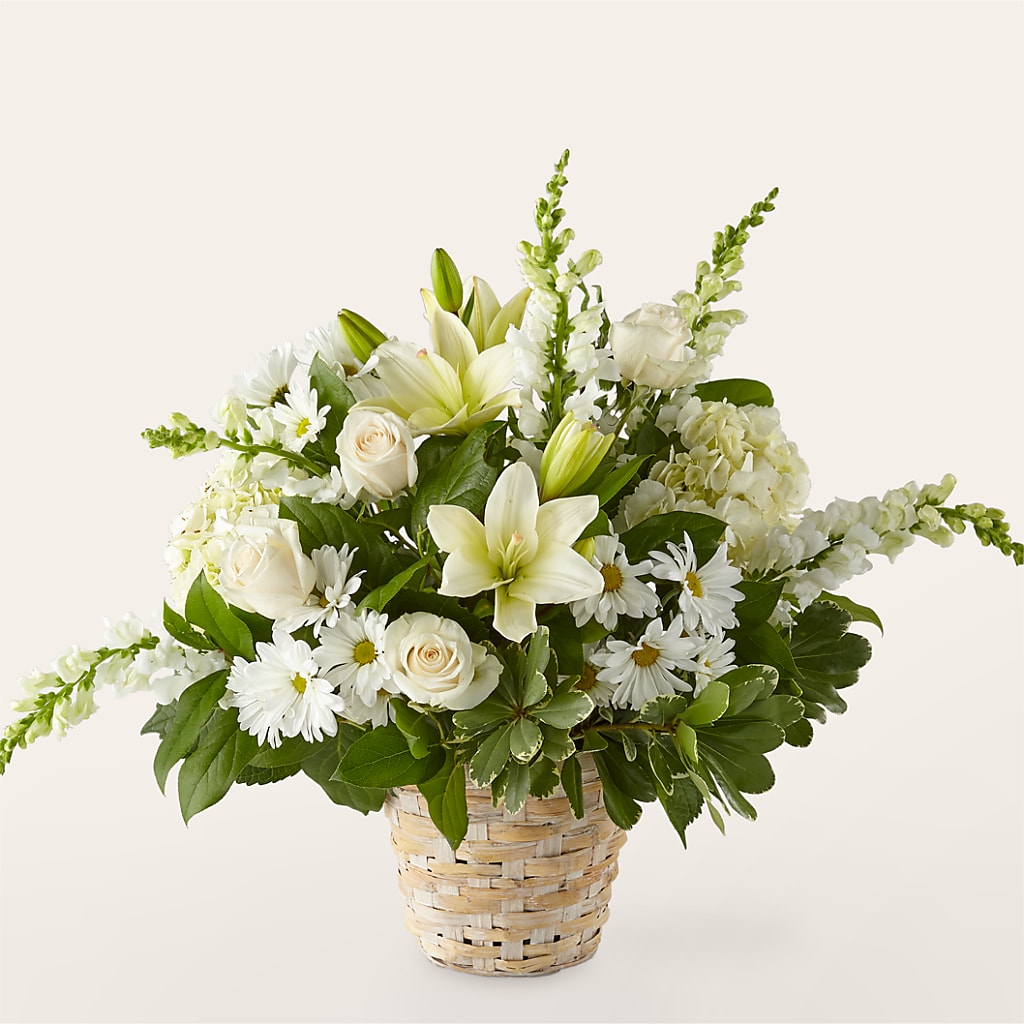 Ivory Elegance Floral Basket – Militaryflorist.com, Tontitown AR
