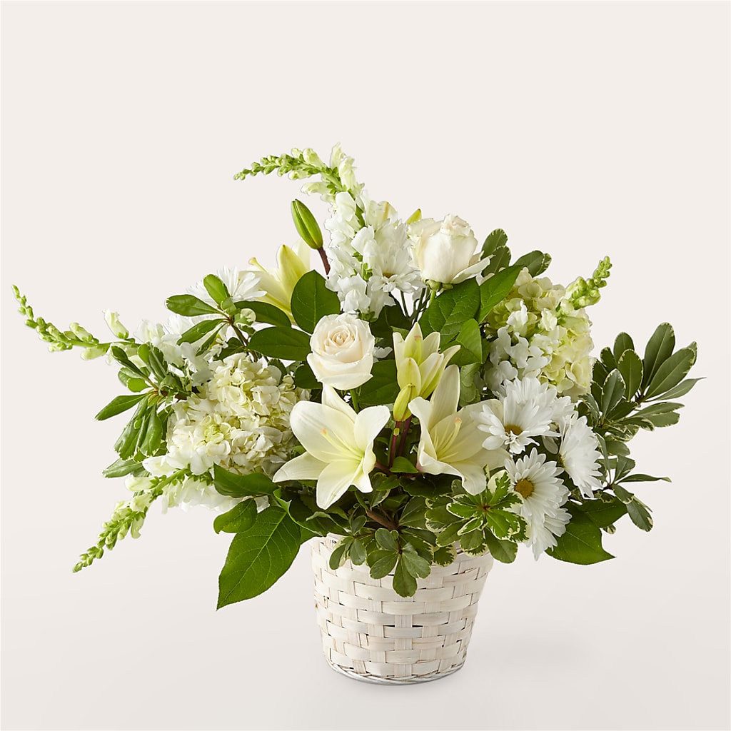 Ivory Elegance Floral Basket – Militaryflorist.com, Tontitown AR