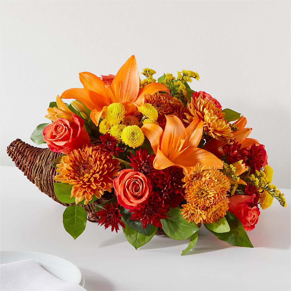 Bouquet of Blessings Cornucopia – Militaryflorist.com, Tontitown AR