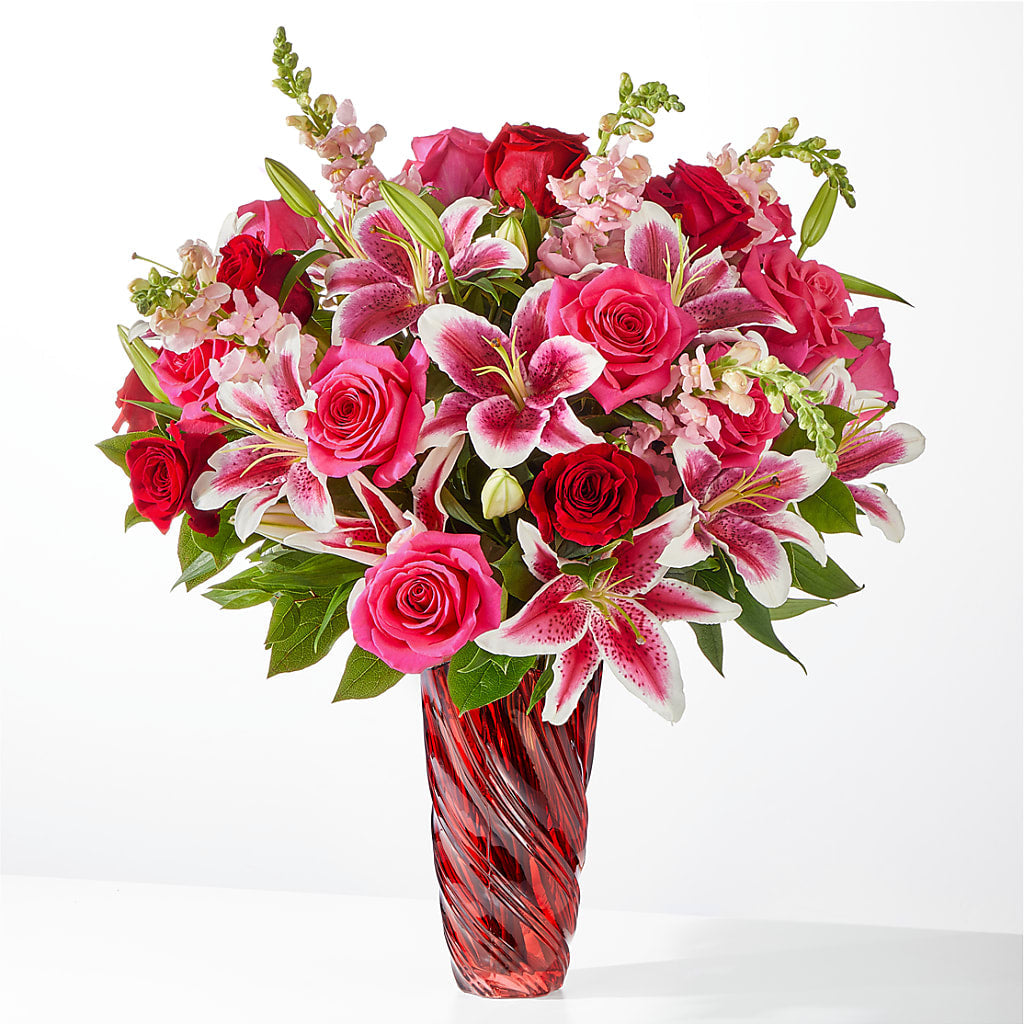 Always You Bouquet with Luxe Swirl Vase – Militaryflorist.com, Tontitown AR