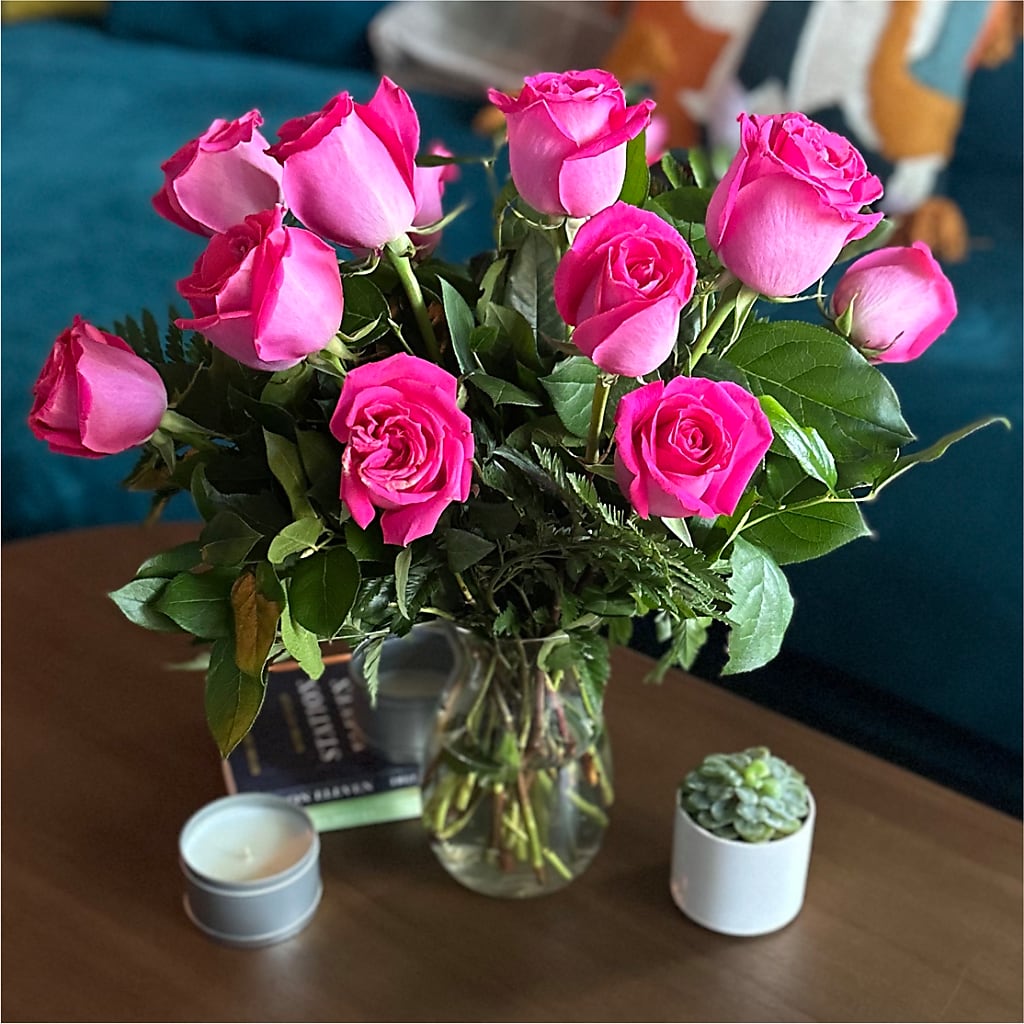 Long Stem Pink Rose Bouquet –  Militaryflorist.com, Tontitown AR