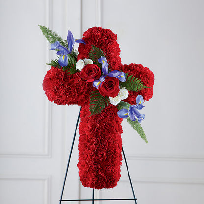 Faithful Hero Floral Cross –  Militaryflorist.com, Tontitown AR