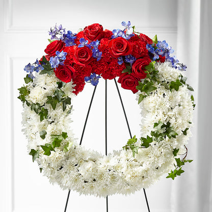 Patriotic Passion Wreath –  Militaryflorist.com, Tontitown AR