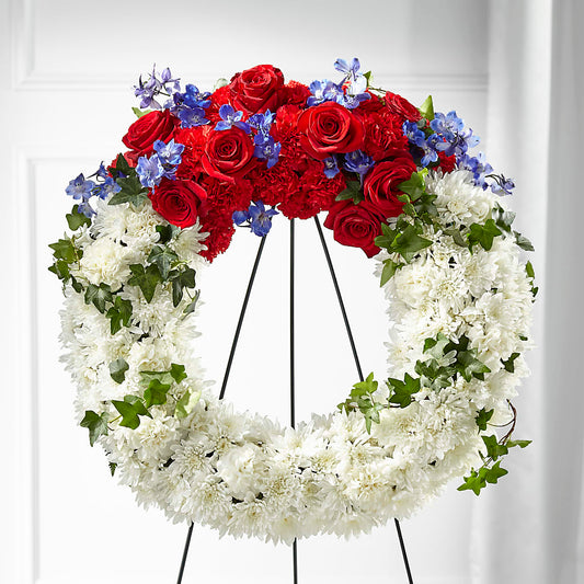 Patriotic Passion Wreath –  Militaryflorist.com, Tontitown AR