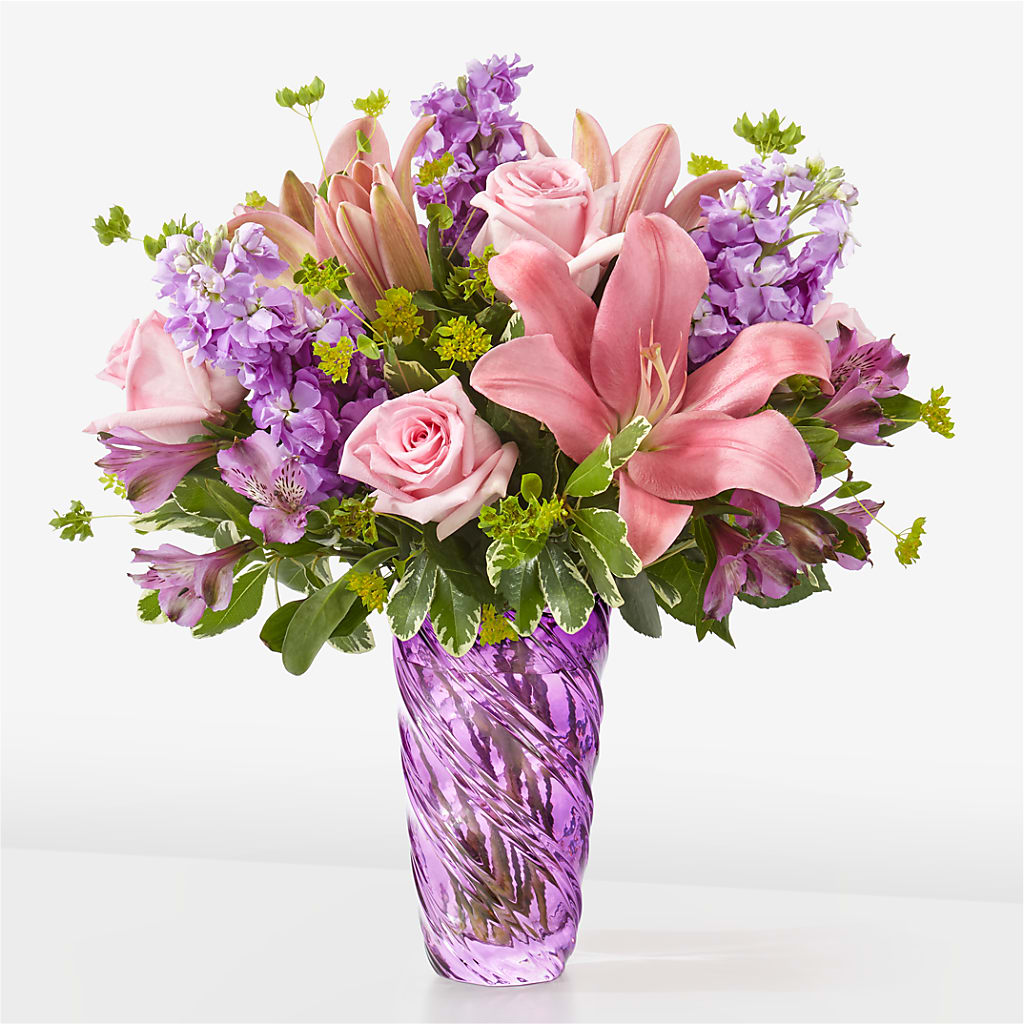 Precious Petals Bouquet with Luxe Swirl Vase –  Militaryflorist.com, Tontitown AR