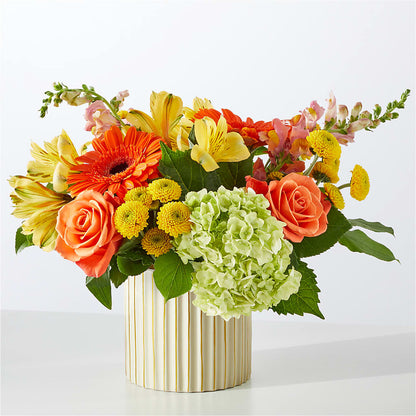 Autumn Sunshine Bouquet with Ivory Vase –  Militaryflorist.com, Tontitown AR