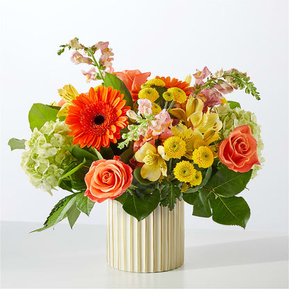 Autumn Sunshine Bouquet with Ivory Vase –  Militaryflorist.com, Tontitown AR