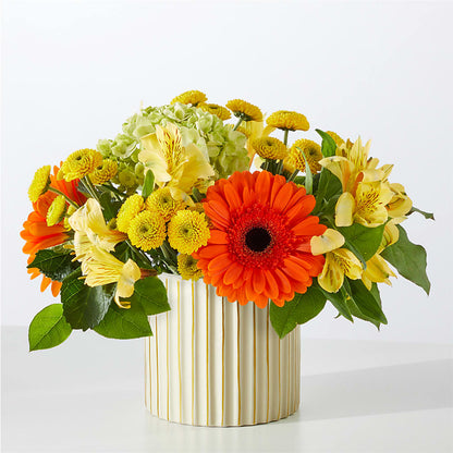 Autumn Sunshine Bouquet with Ivory Vase –  Militaryflorist.com, Tontitown AR