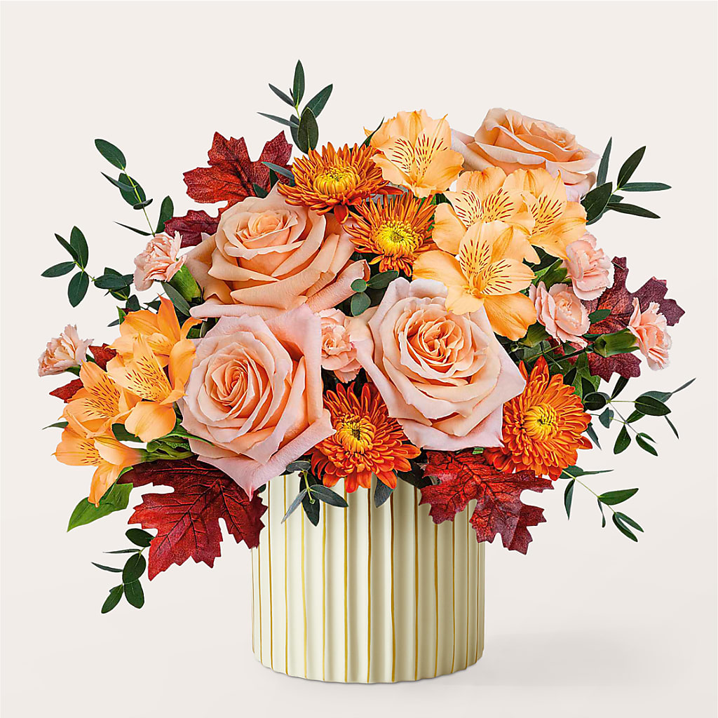 Spiced Latte Bouquet with Ivory Vase –  Militaryflorist.com, Tontitown AR