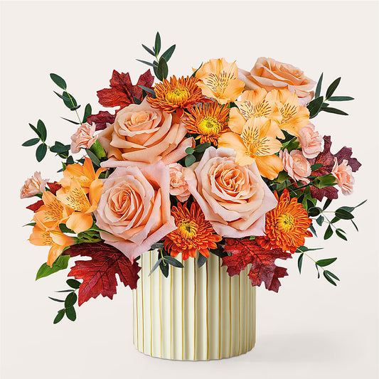 Spiced Latte Bouquet with Ivory Vase –  Militaryflorist.com, Tontitown AR