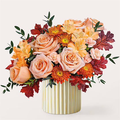 Spiced Latte Bouquet with Ivory Vase –  Militaryflorist.com, Tontitown AR