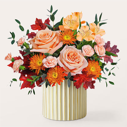 Spiced Latte Bouquet with Ivory Vase –  Militaryflorist.com, Tontitown AR