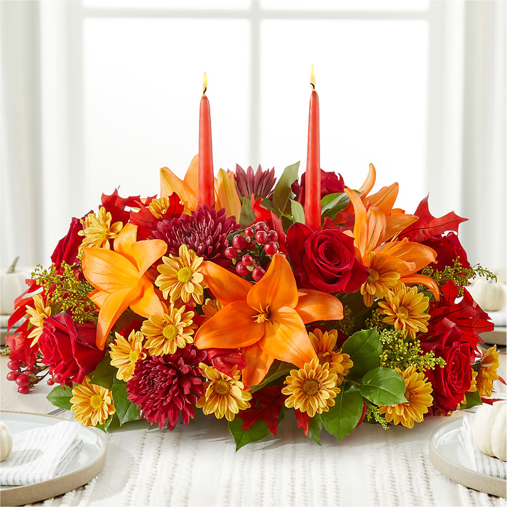 Autumn's Embrace Centerpiece –  Militaryflorist.com, Tontitown AR
